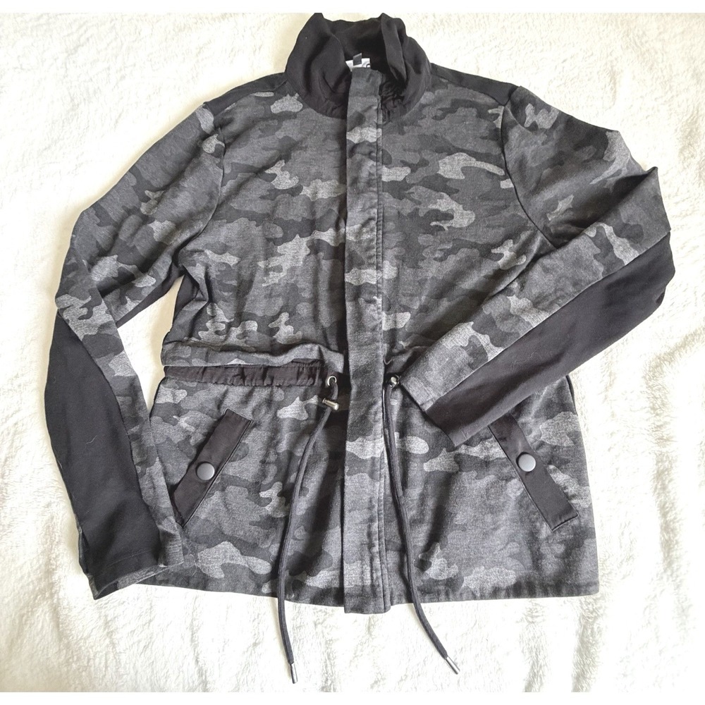 Cabi Black Grey Camo Camouflage Full Zip ATC Jacket 3911 Size L
